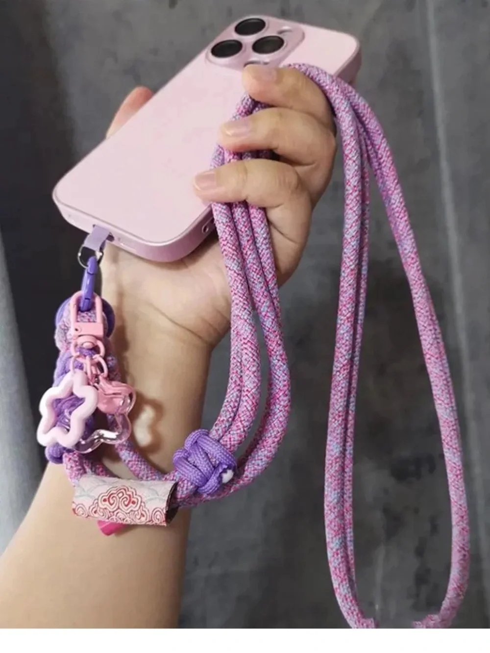 Adjustable Pink/Purple Mobile Phone Lanyard Crossbody Strap NWT